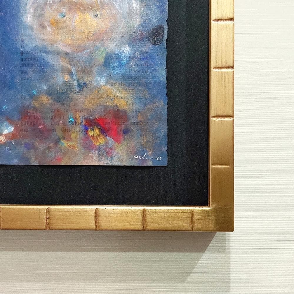 内野隆文　肖像　人物画　絵画　現代美術　アート　アンティークペーパー　額縁