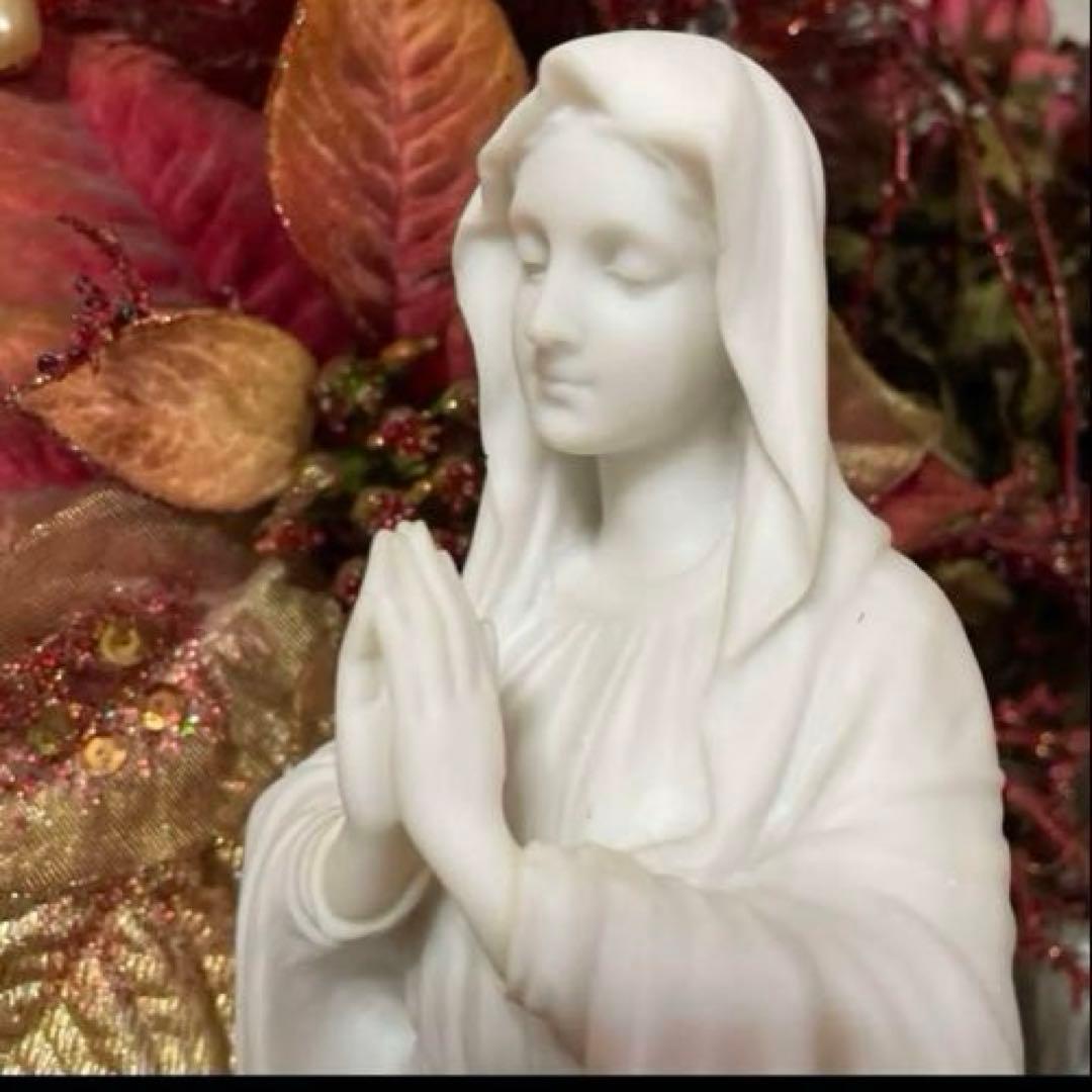 聖母 マリア像 キリスト教美術彫刻像 高さ約29cm ふーこ