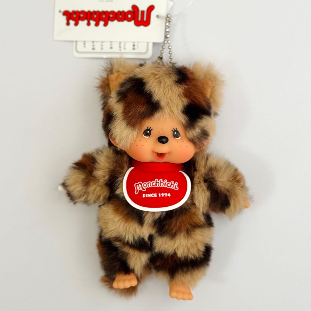 カスタム モンチッチSSキーチェーン ヒョウ柄（ベージュ)