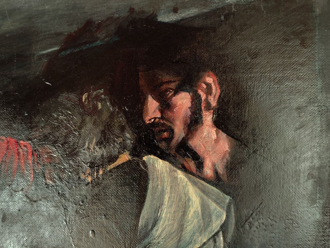 W1900mm薔薇と酒の日々■ドラマティックな油彩画 大キャンバス大型絵画真作