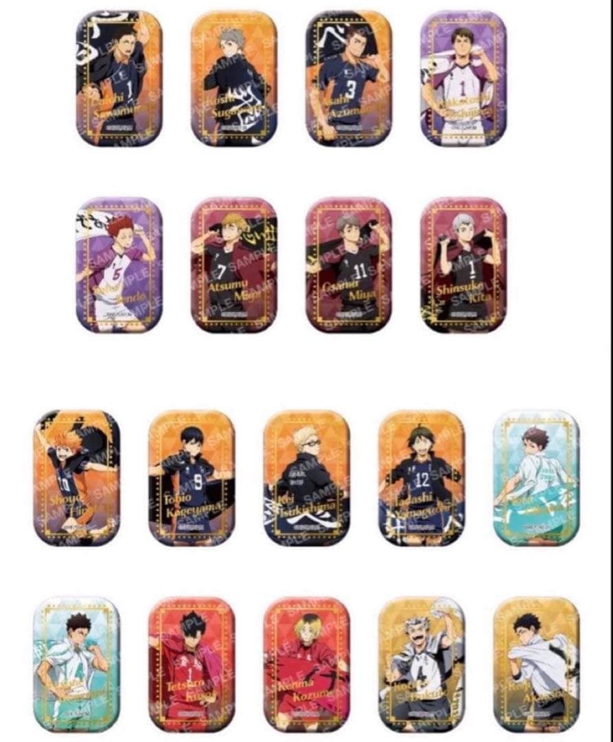 ハイキュー セブンネット限定 スクエア缶バッジ　第一弾 第二弾セット　未開封