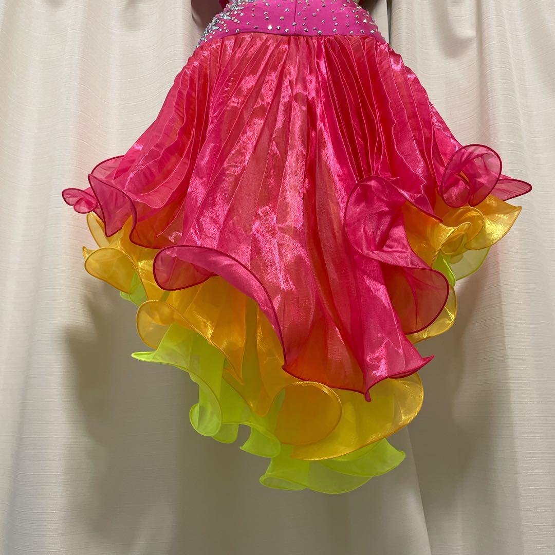 ラテンドレス S〜M 社交ダンスドレス デモ 競技会 胸パッド インナーパンツ