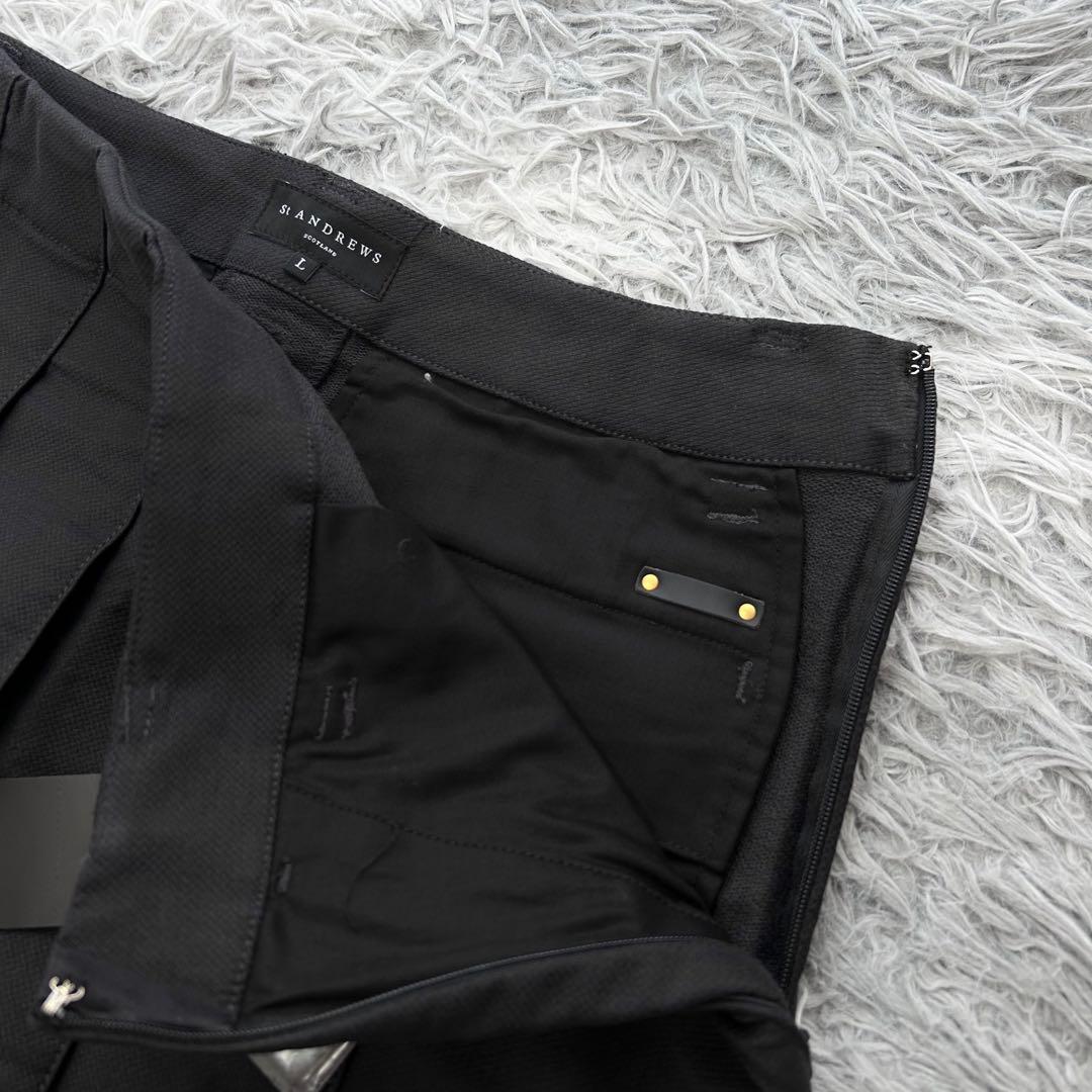 新品　セントアンドリュース　スカート　プリーツ　ストレッチ　秋冬　グレー　L