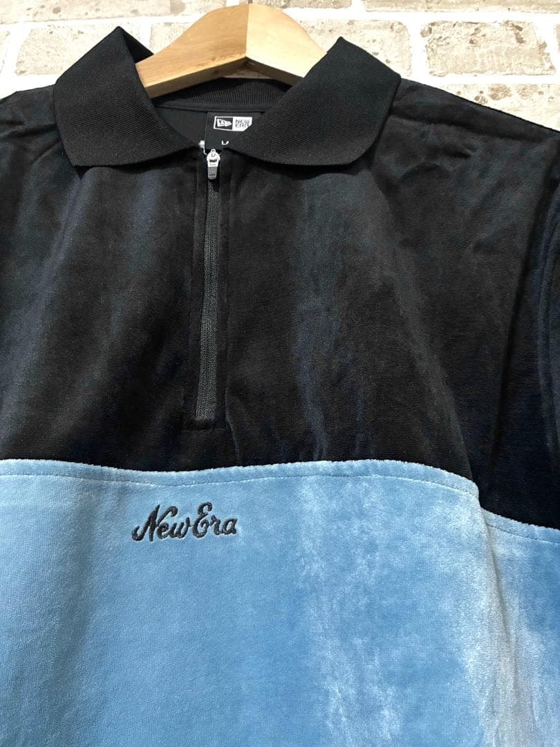 【早い者勝ち✨】新品 ニューエラゴルフ メンズ ベロアジップシャツ L ツートン