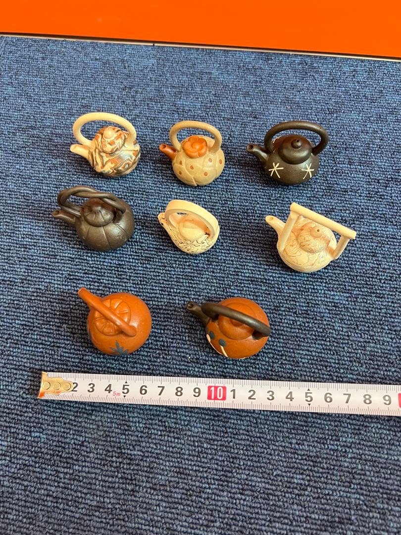 1135  急須　ミニチュア　8客　中国茶器　木箱付き