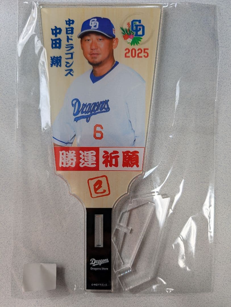 2025年　中日ドラゴンズ　アクリル絵馬　中田翔　BIG当たり羽子板