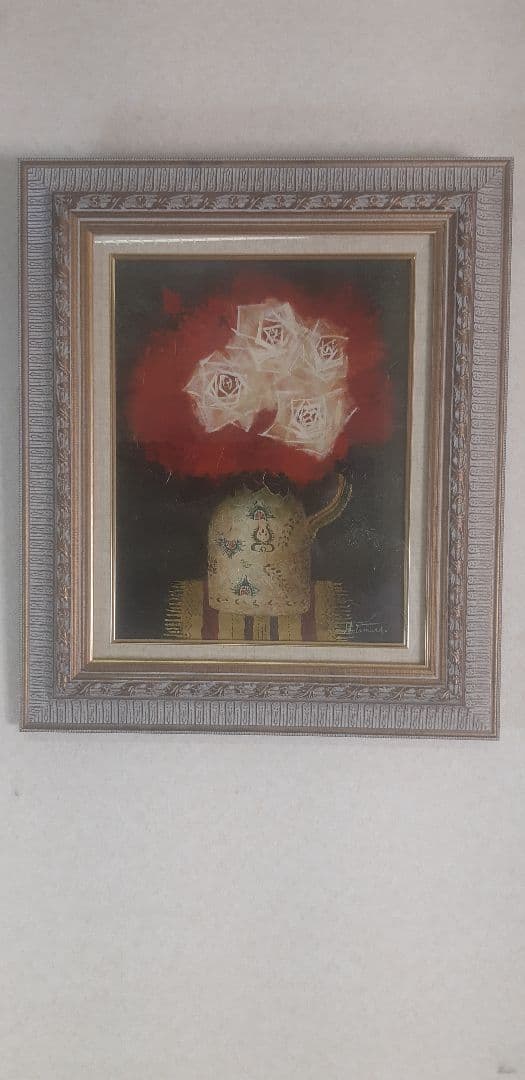 田村一  薔薇 油彩 額装 f6 佳作