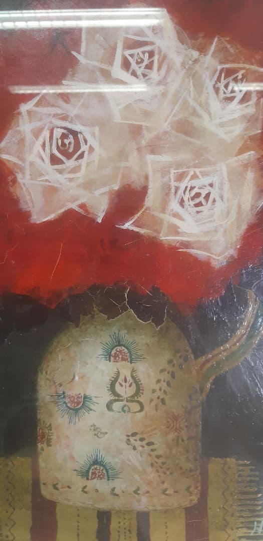 田村一  薔薇 油彩 額装 f6 佳作