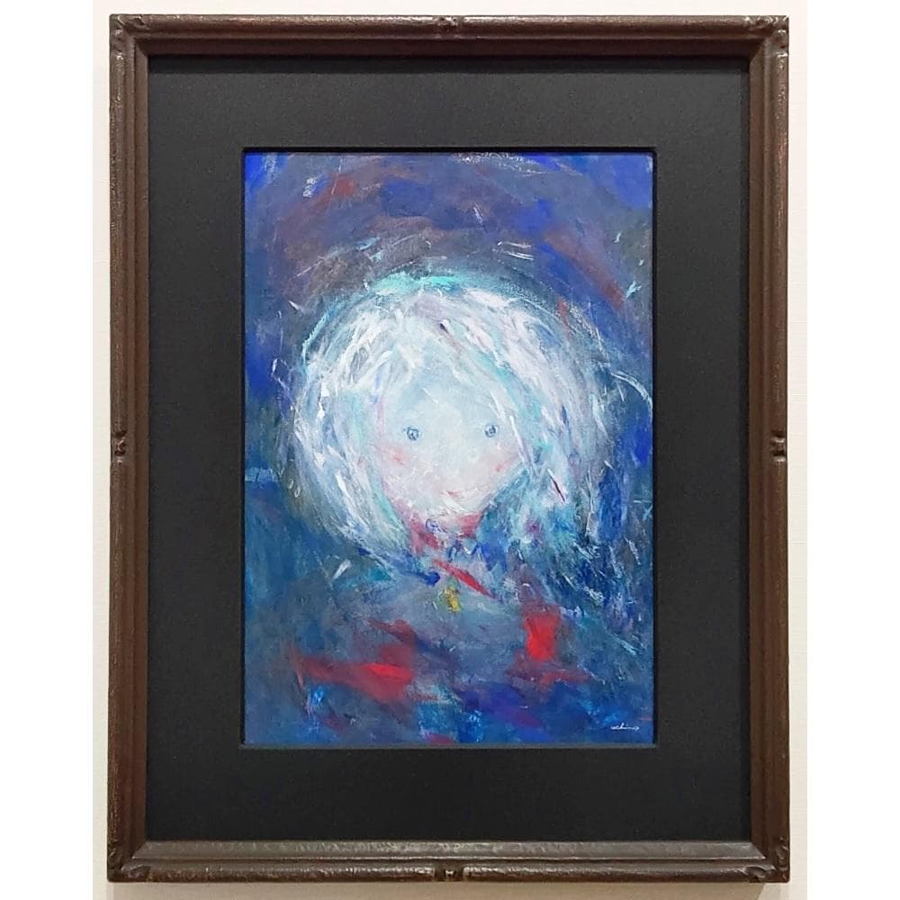 内野隆文　星のロザリオ　肖像　人物画　絵画　現代アート　アクリル画　額縁