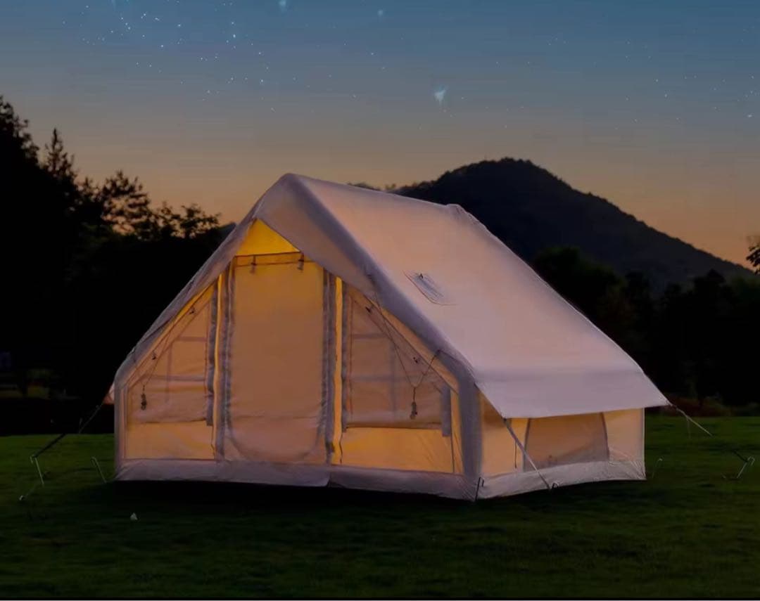 青*髭様 エアーテント 2～6人用 テント大型 キャンプテント 折りたたみ ハン