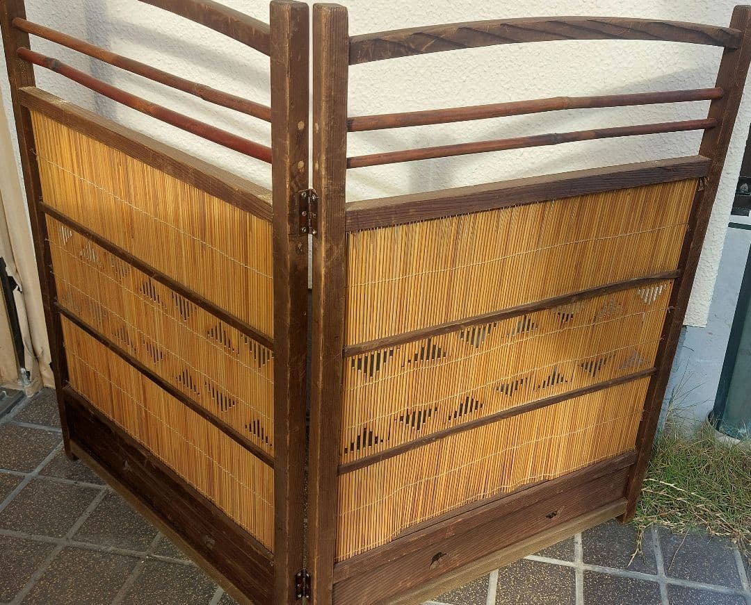 ★骨董品　木製 透かし 折りたたみ式 屏風 1 古民具