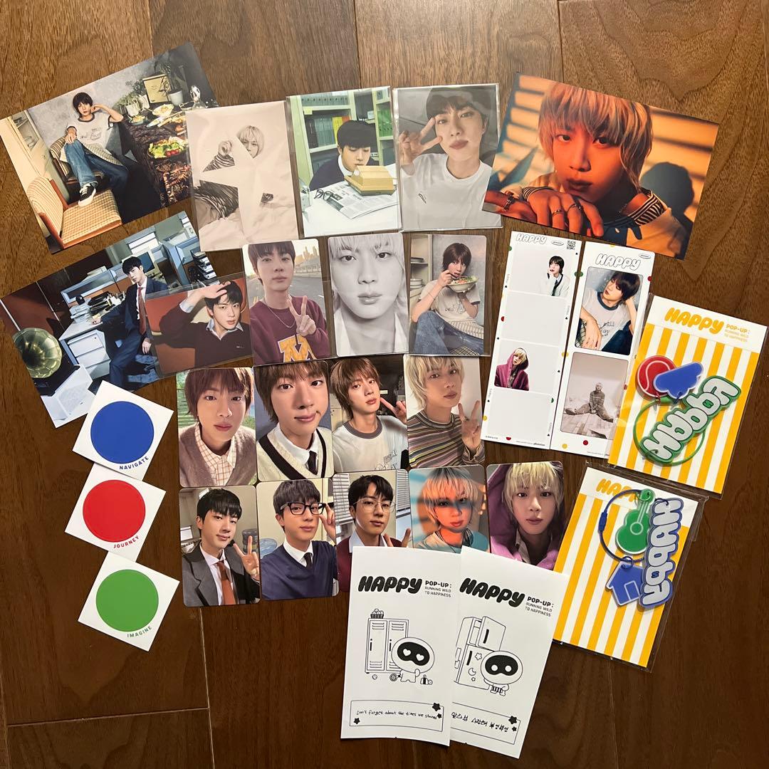 BTS JIN 購入特典カード ラキドロ キーリング Happy ポップアップ