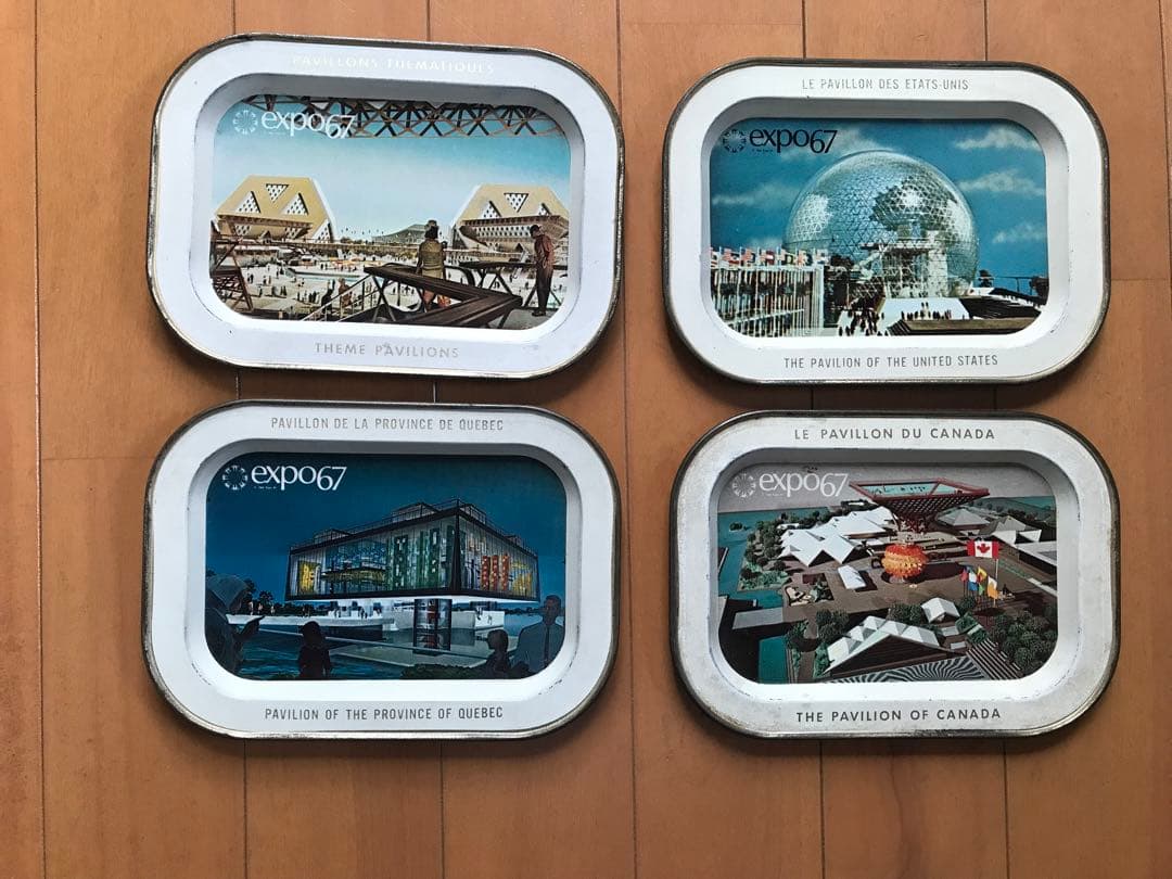 EXPO67 ブリキ トレー4set
