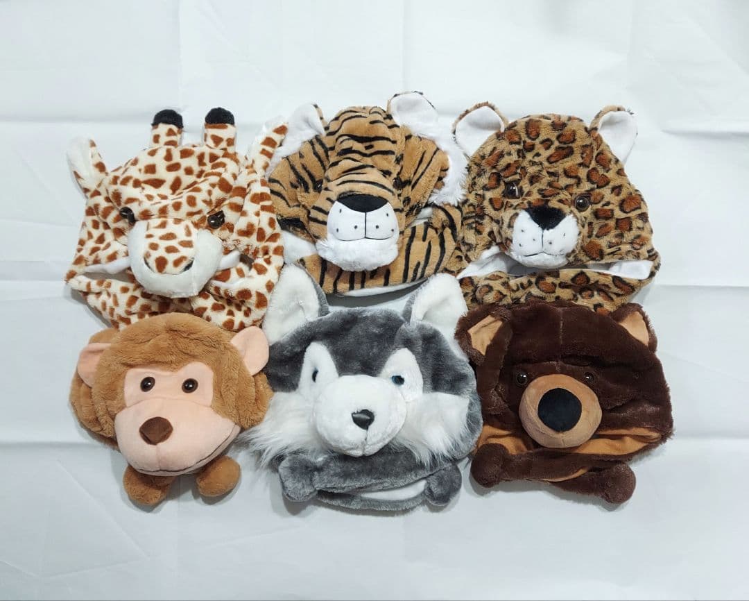 アニマル 被り物 キャップ コスプレ さる 犬 くま キリン ライオン ヒョウ