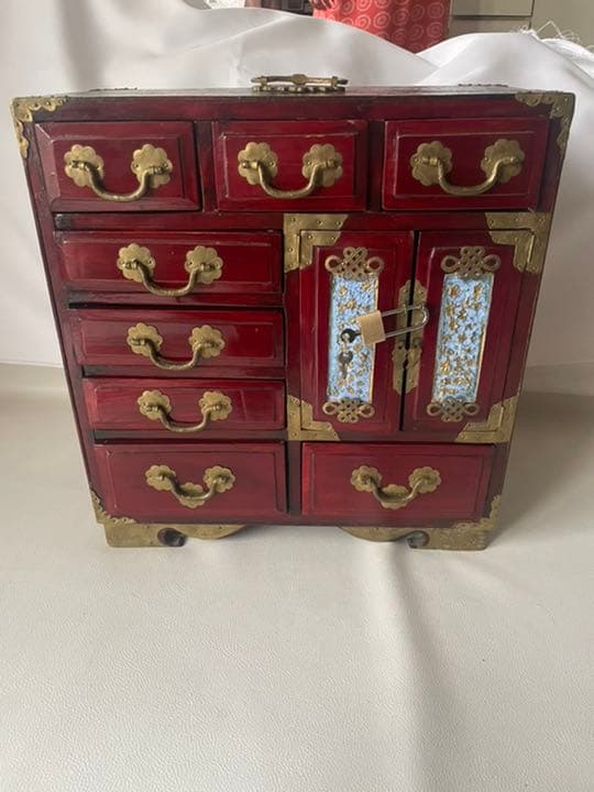 手付き 小型 箪笥 小引き出し 理療家具様式 中国式 船箪笥 掛硯