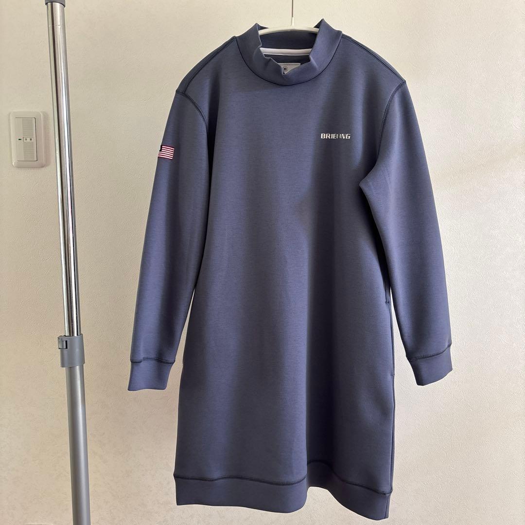 ブリーフィング ゴルフ 3Dロゴ ワンピース グレー Sモックネック