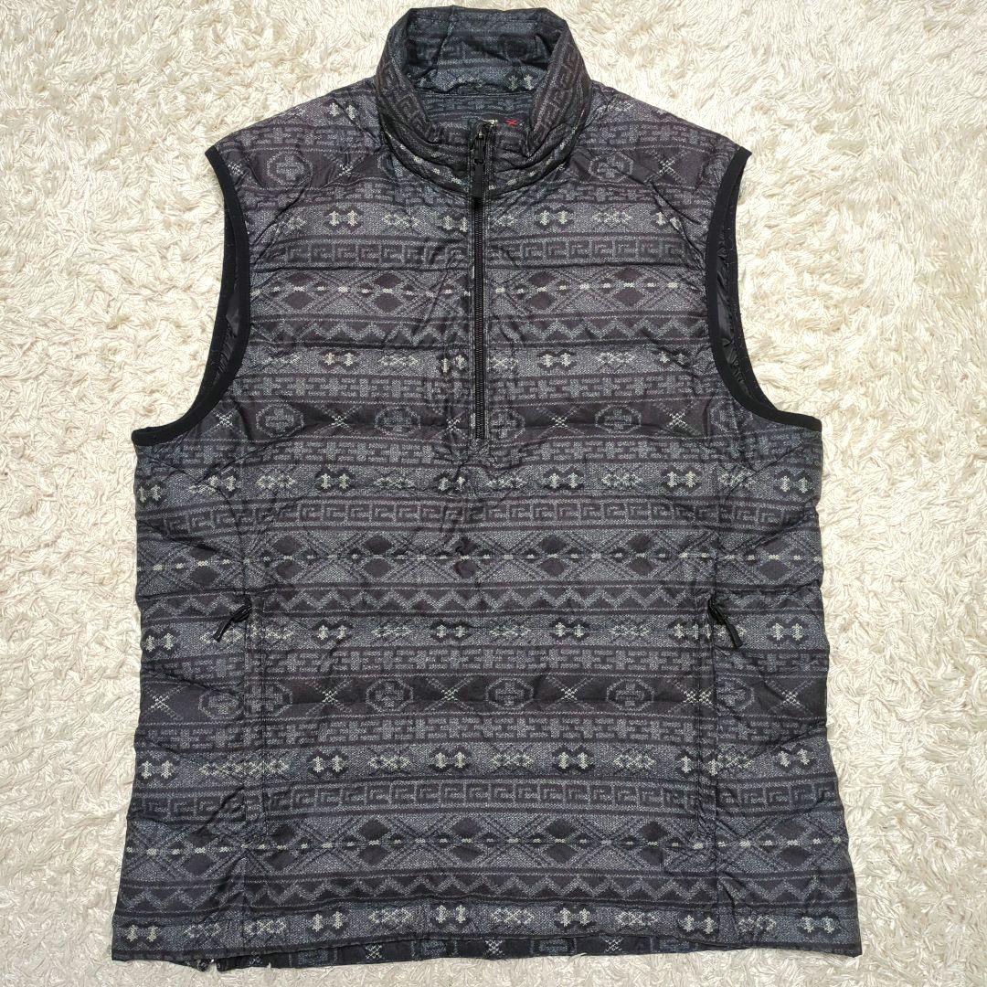 RLX ダウンベスト ゴルフ パッカブル ネイティブ柄 グレー M