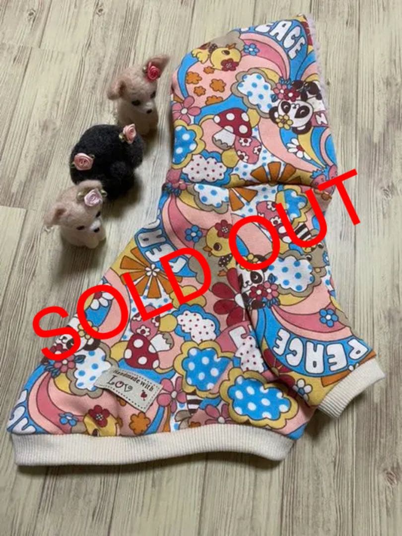 犬服  ラグランフード付き(Ｌ)   ꒡̈⃝Lily꒡̈⃝ハンドメイド