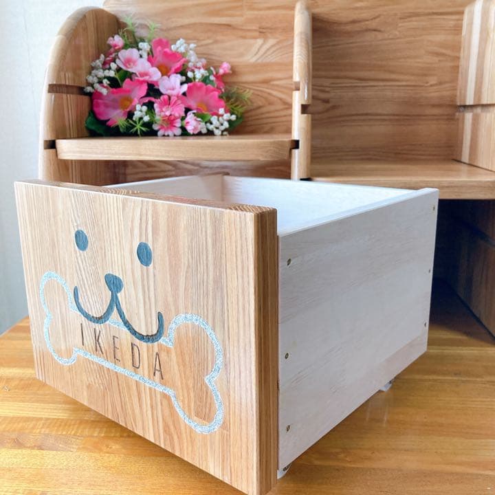 高級食器スタンド 犬用 ペット オーダーメイド 大型犬用 名前彫刻  贈り物