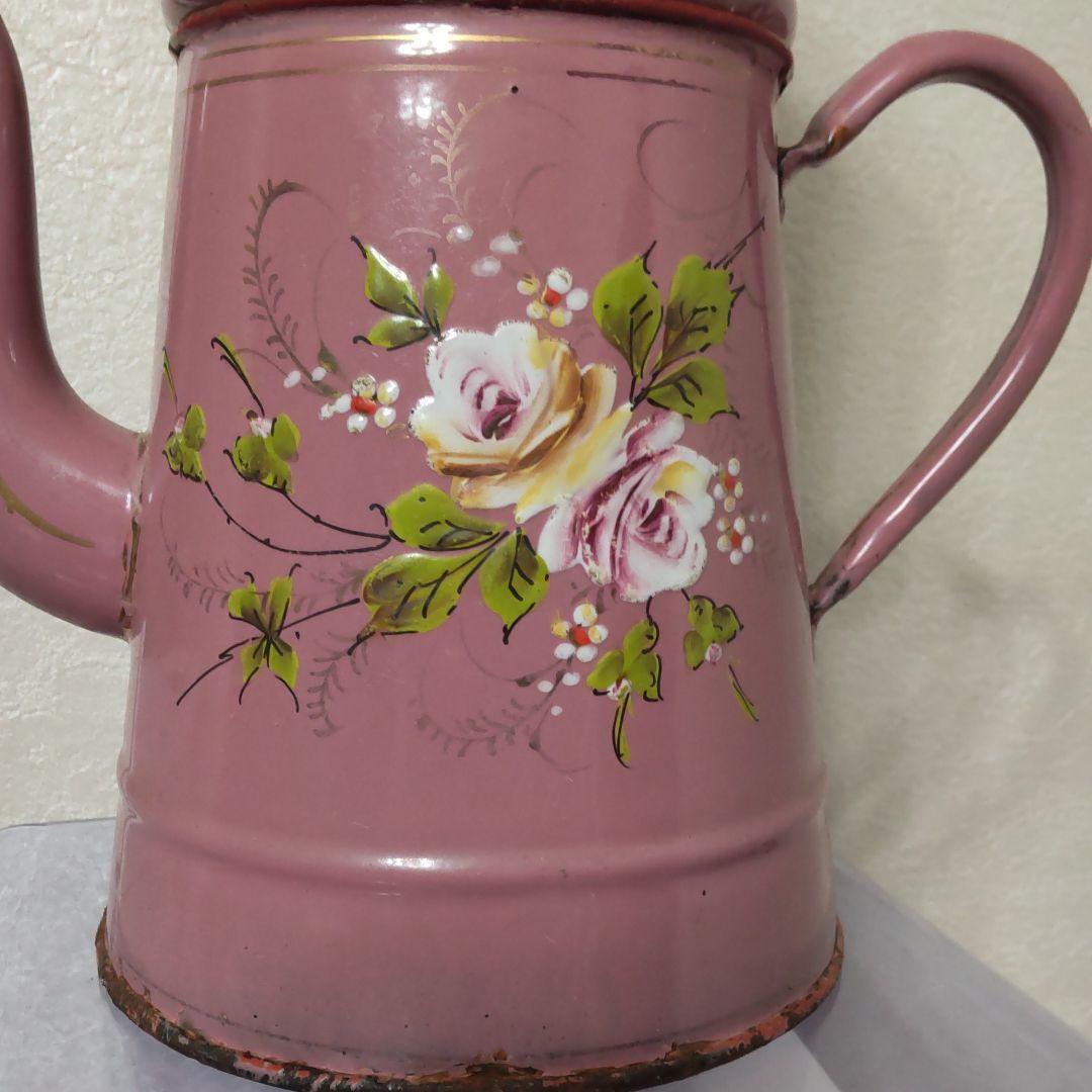 フランスアンティークハンドペイントコーヒーポット