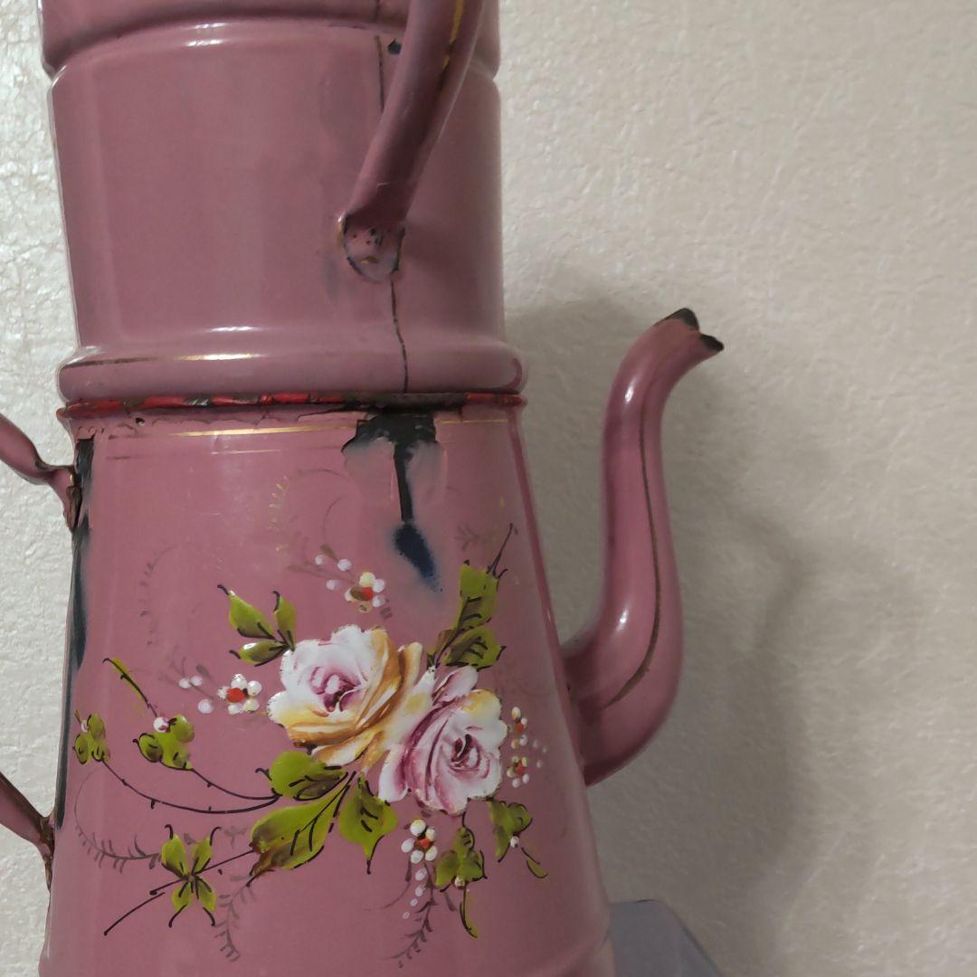 フランスアンティークハンドペイントコーヒーポット