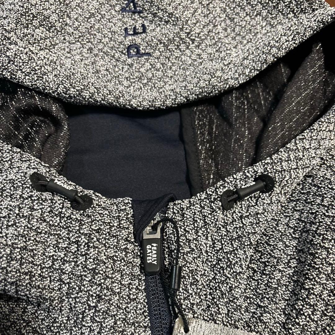 パーリーゲイツダイヤニットジャガードグレー×濃紺色ジャケットサイズ1