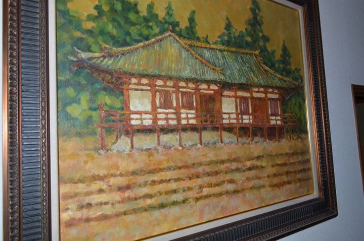 井上和久 油彩画 奈良 二月堂