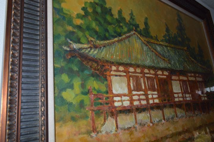 井上和久 油彩画 奈良 二月堂