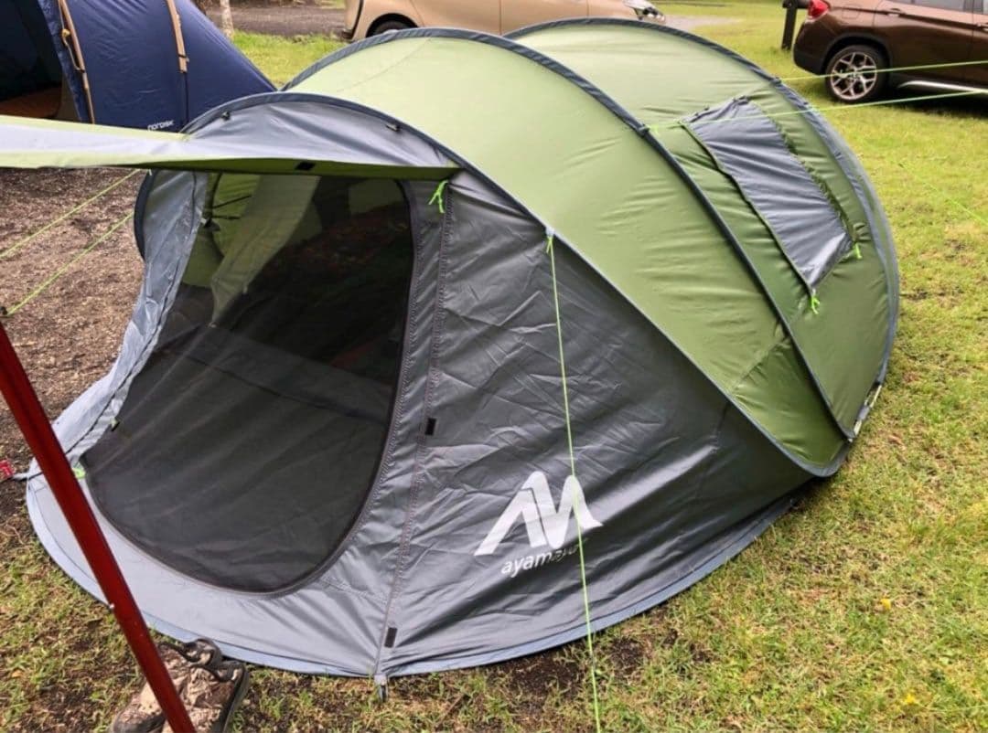【美品】ayamaya ポップアップテント 4人〜6人用 カーキ ドーム型テント