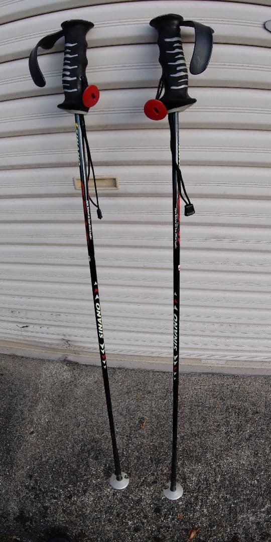 スキー用ストック 黒 赤