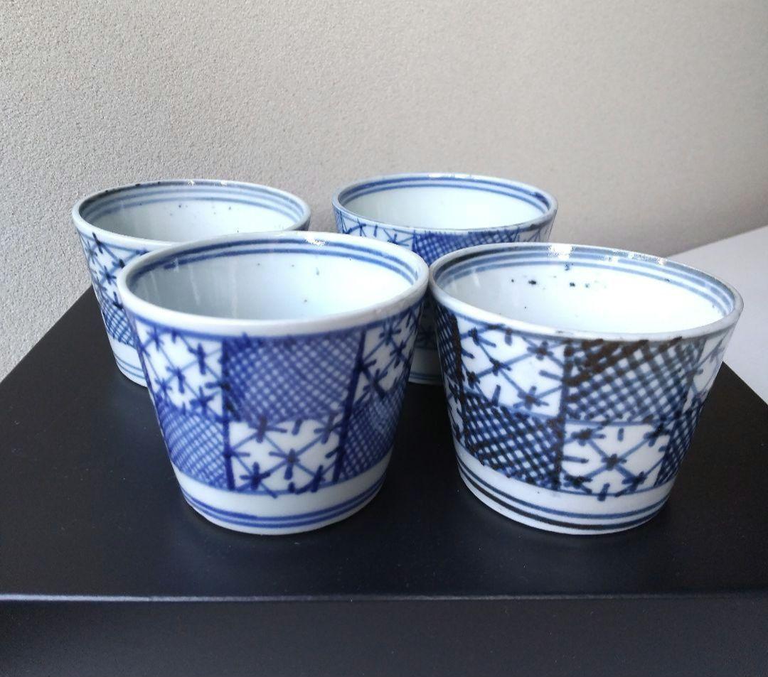 市松文 蕎麦猪口 そば猪口 そばちょこ ② ４客