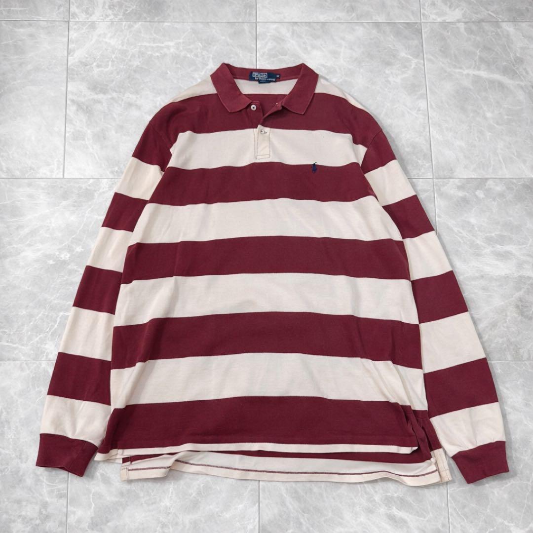 ポロラルフローレン ボーダー柄ラガーシャツ ポニー刺繡 XXL