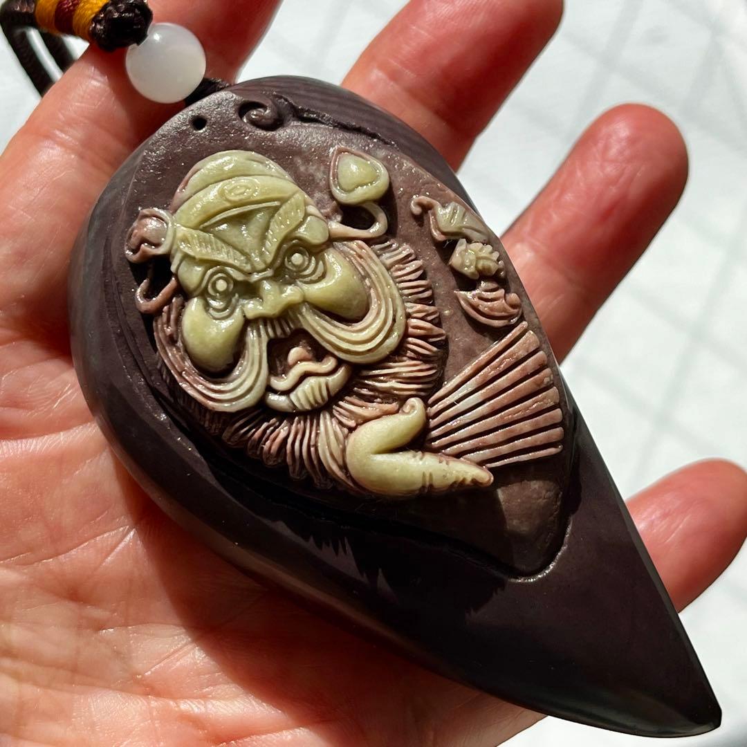 レア 天然石 パープル ローブジェイド 硬玉 ジェダイト 彫刻 魔除け 希少品