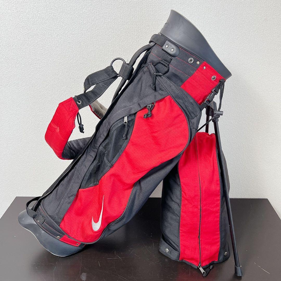 NIKE ナイキ 軽量 スタンドキャディバッグ 4分割 レッド ブラック ゴルフ