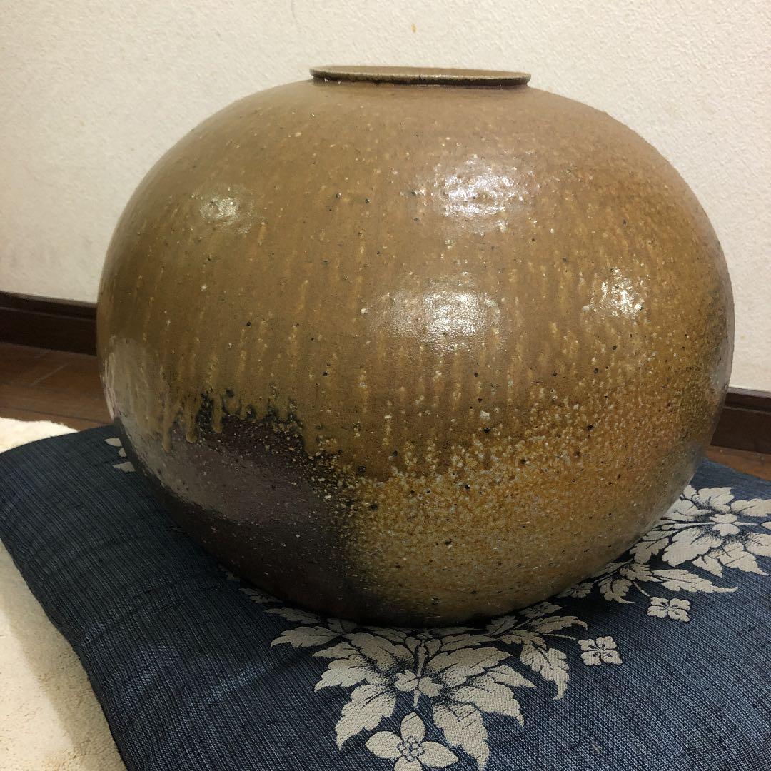 備前焼　大壺　奥本丸味