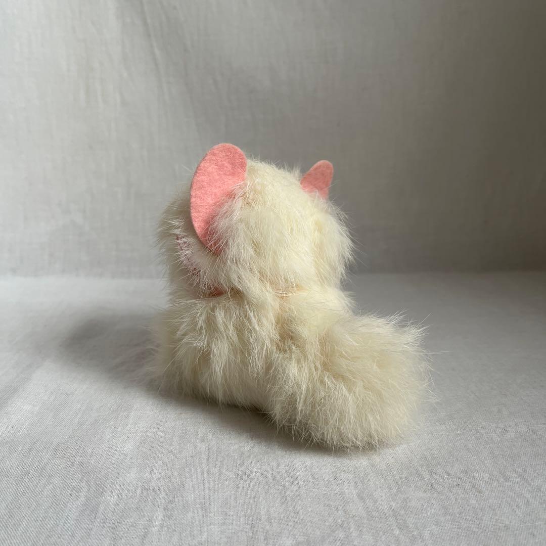 アンティーク　白ねこ　ぬいぐるみ