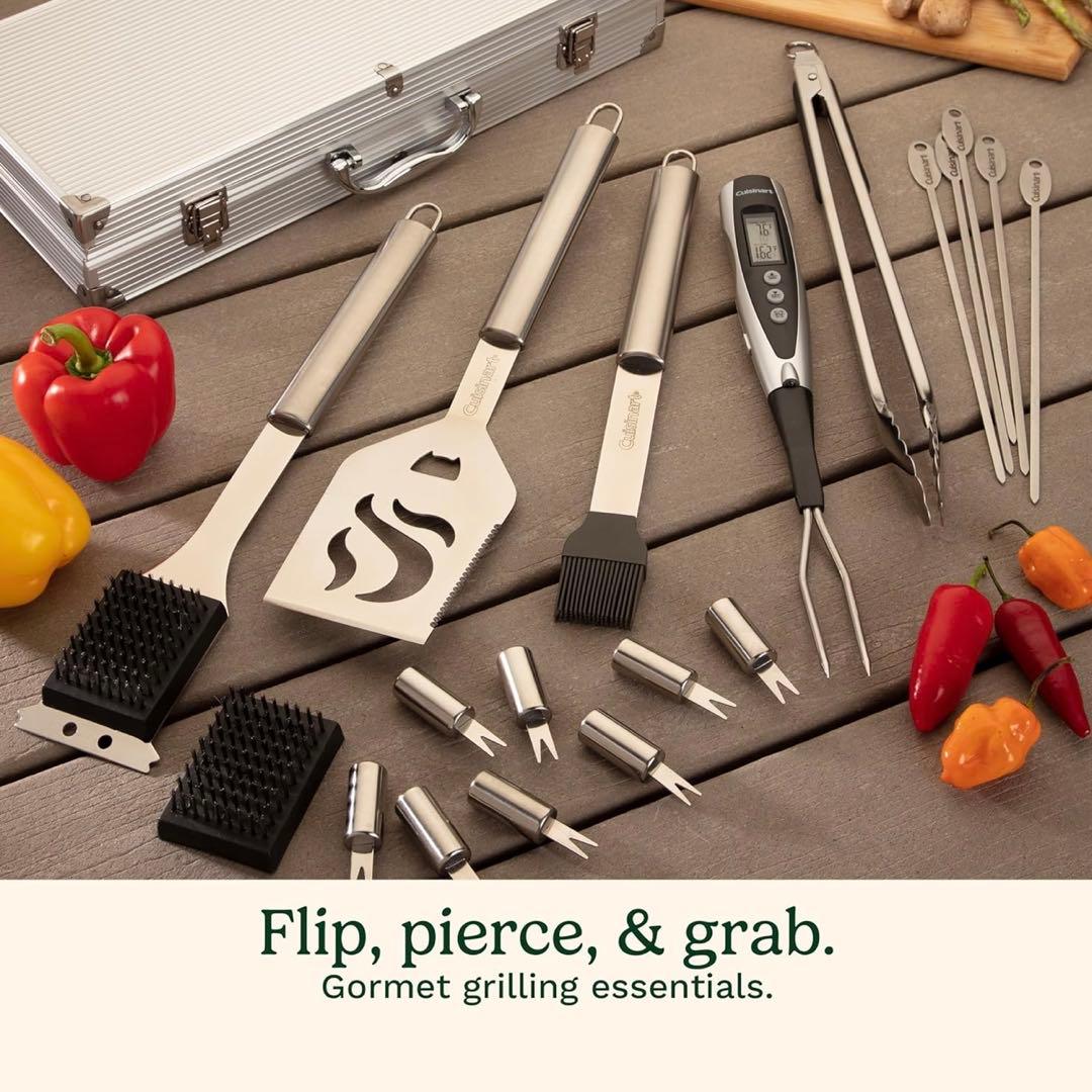 クイジナート デラックス グリル セット 20種 BBQ ミートサーモ 温度計