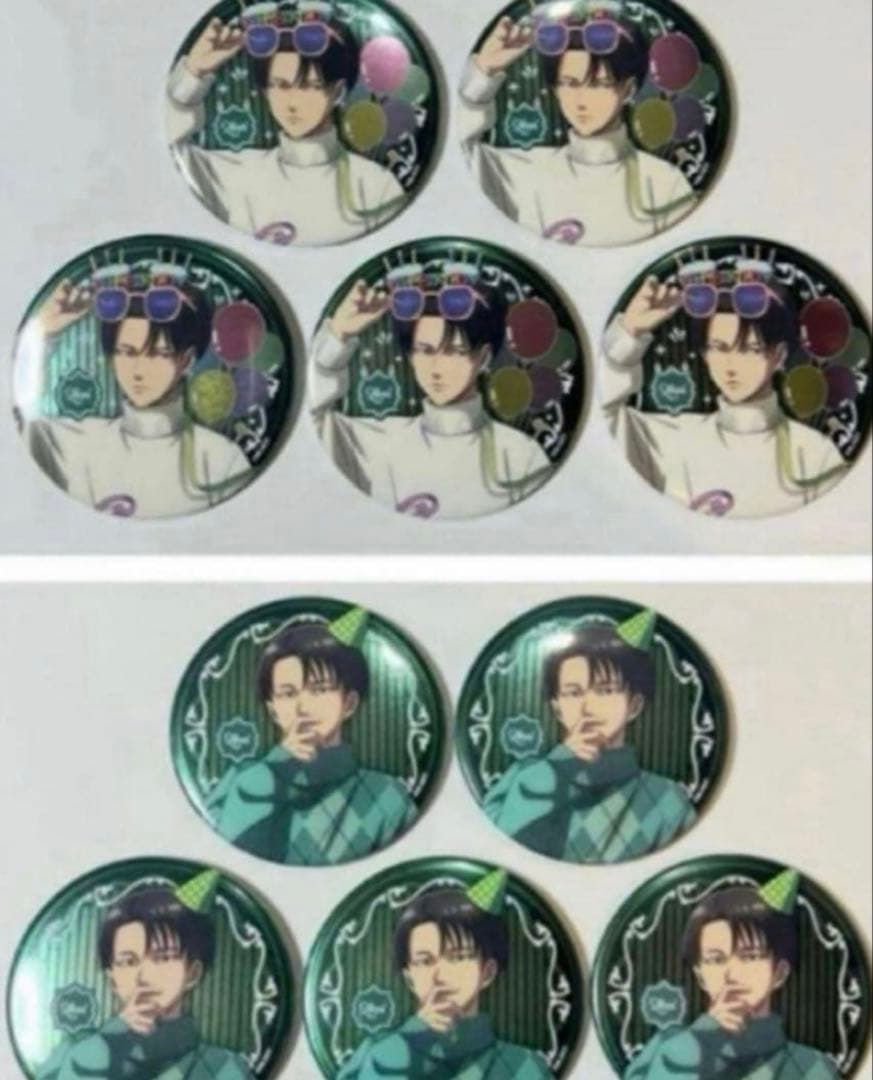 進撃の巨人 リヴァイ プリンスホテル 2種 10個 描き下ろし メタル缶バッジ