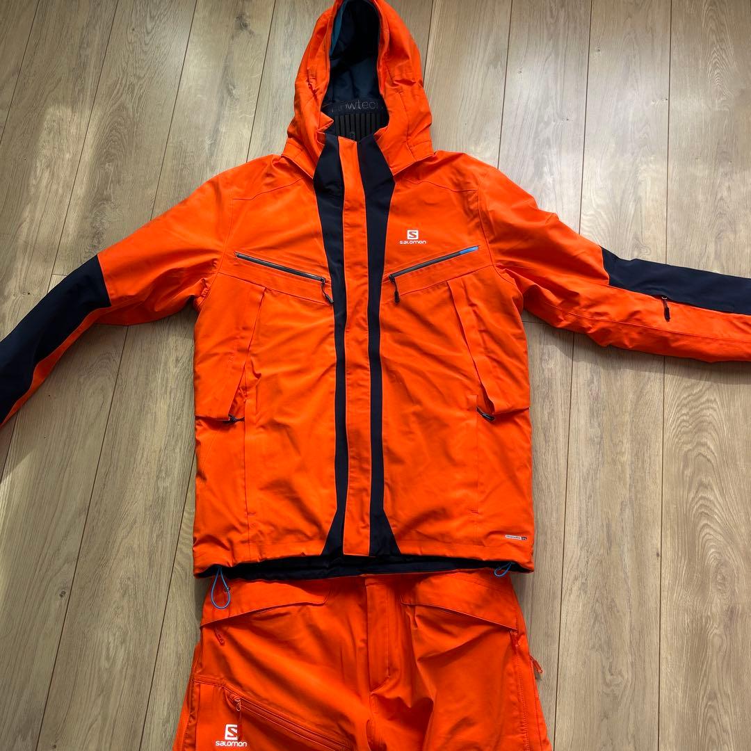 Salomon オレンジ フード付きスキーウェア M