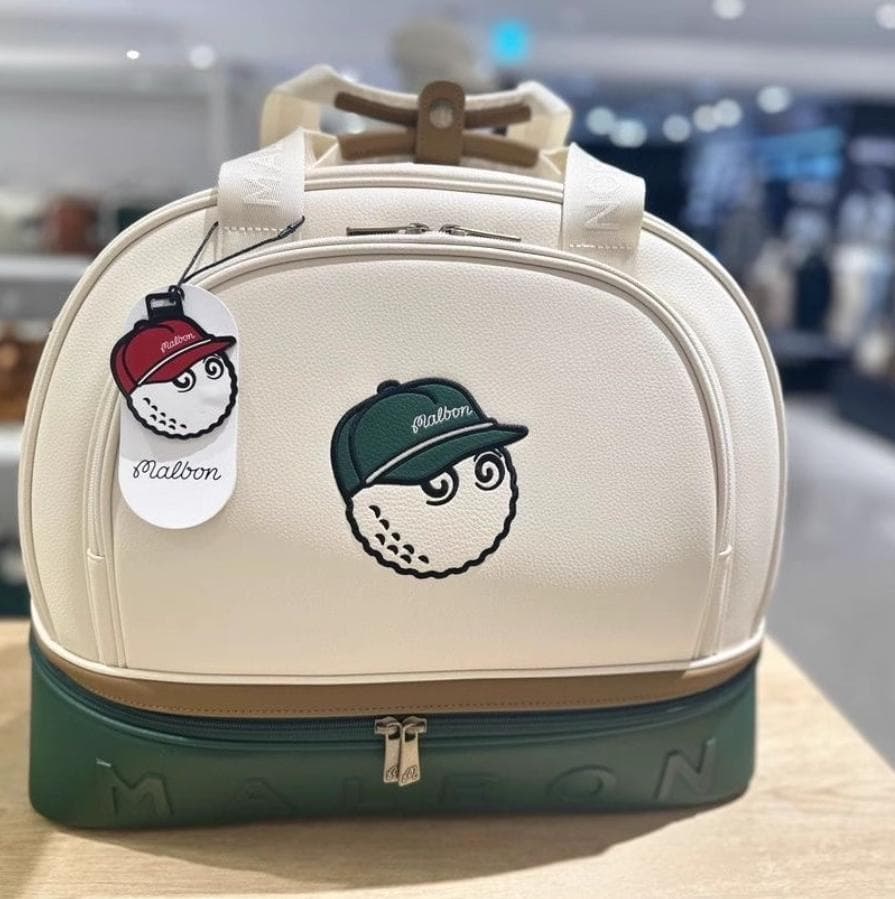 Malbon ゴルフ 衣類収納 バッグ 大容量 2ルーム設計