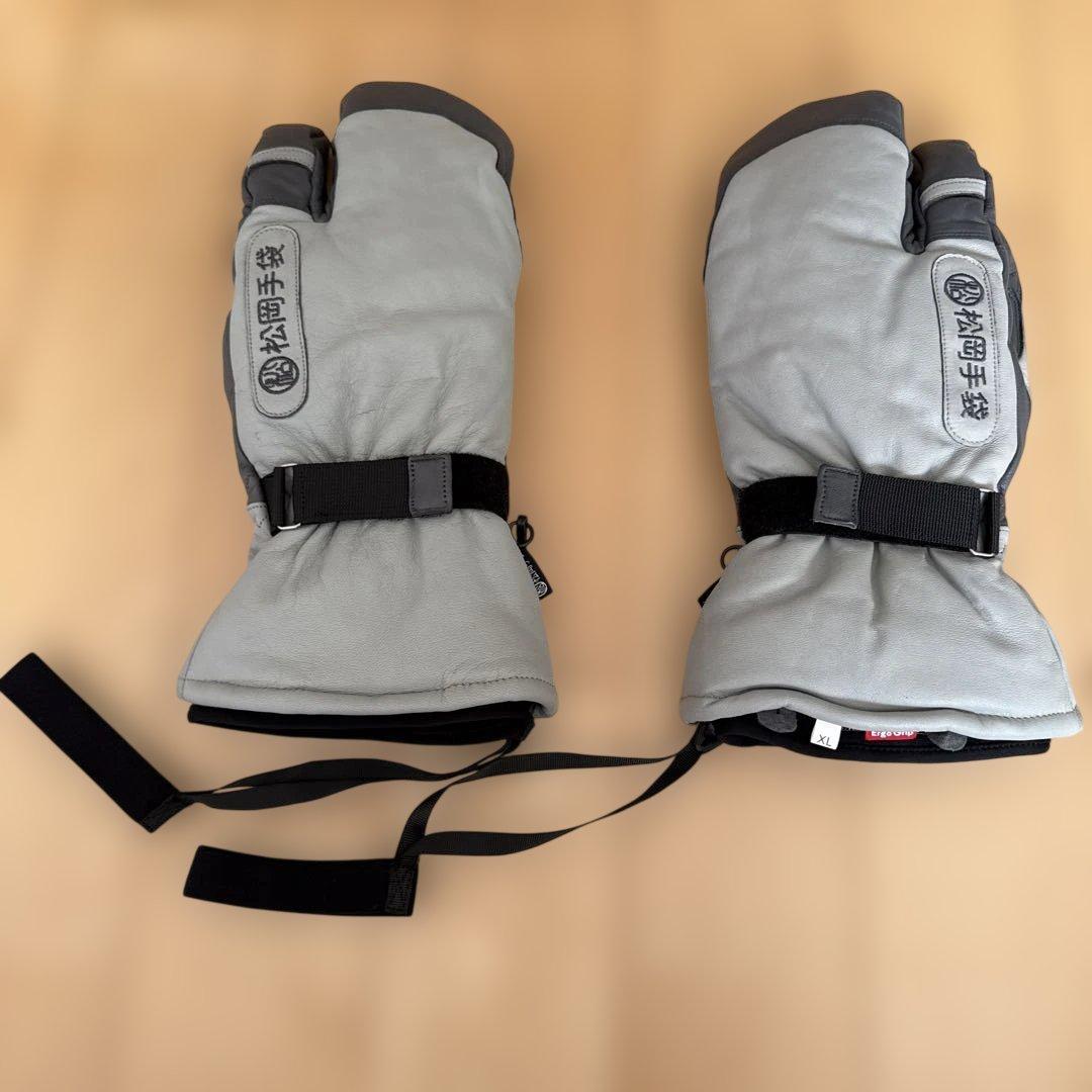 松岡手袋　3フィンガー　 インナー脱着タイプ　グレー　XLサイズ