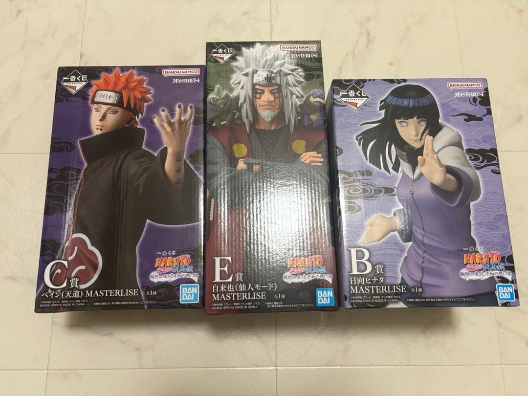 s*o様 BANDAI MASTERLISE 自来也・ペイン・ヒナタ フィギュア