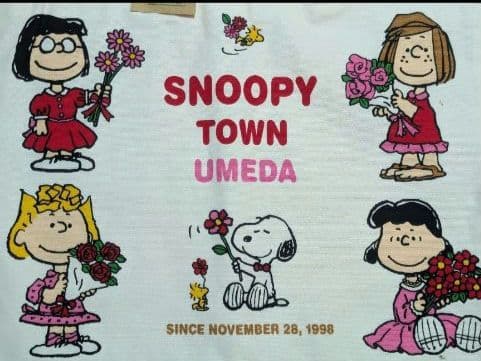 激レア！SNOOPY＆仲間たち　綿トート　 SNOOPYTOWN　梅田　タグ付き