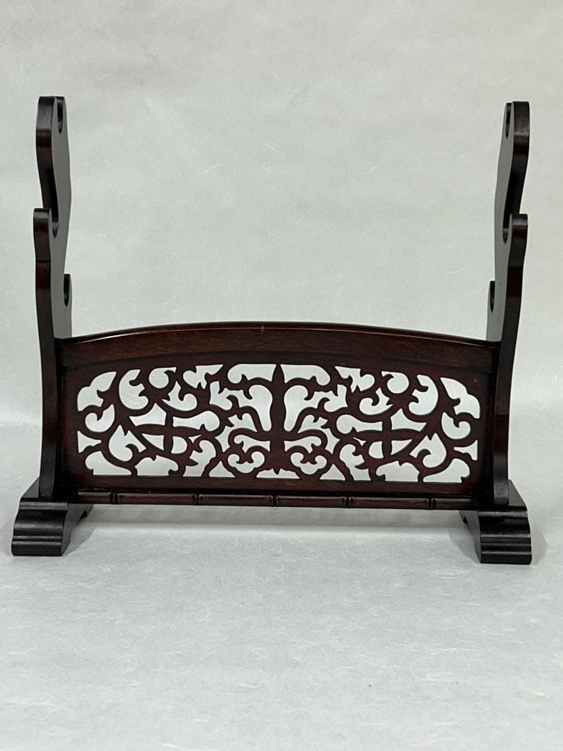 刀掛け　3本掛け　唐木？　日本刀