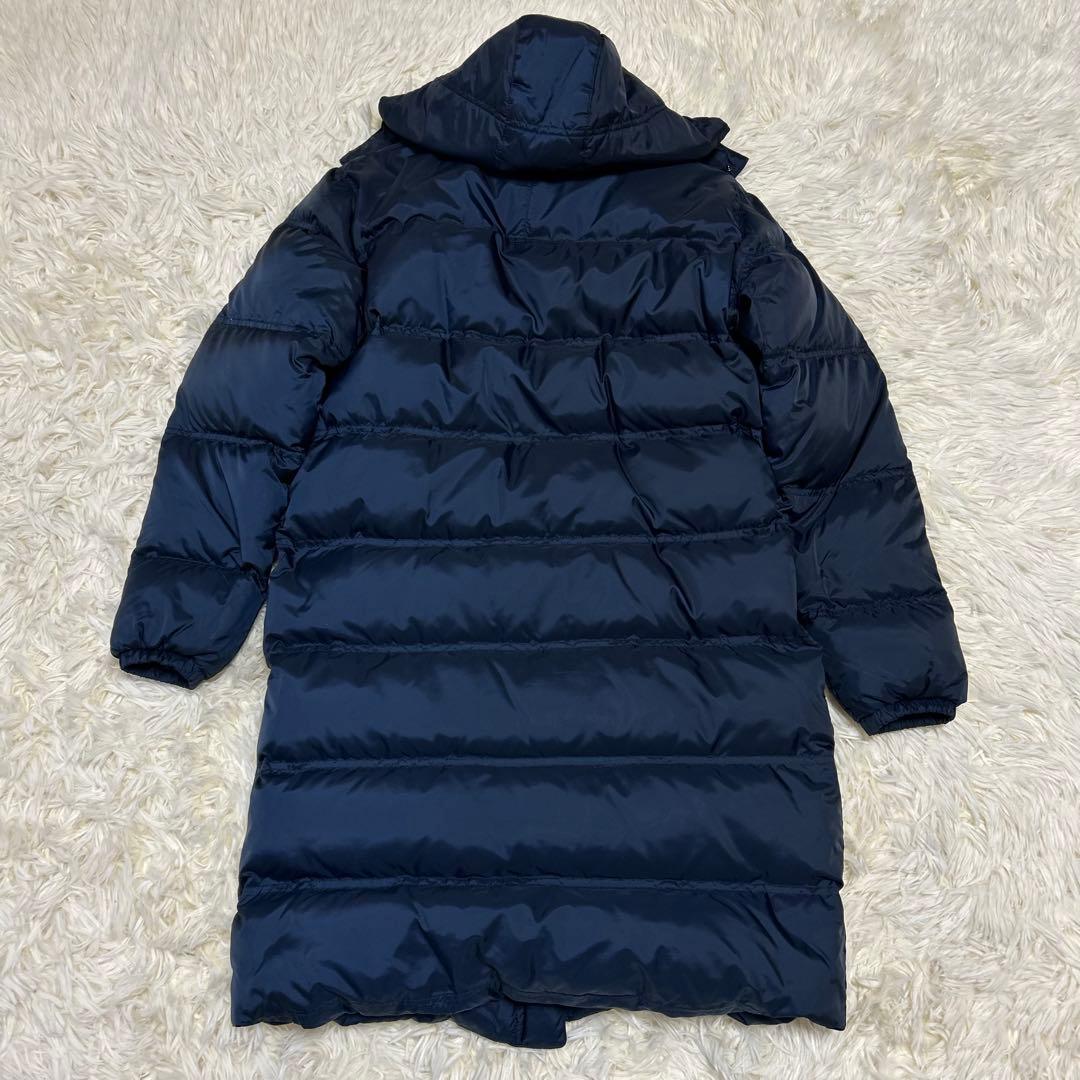 未使用級NIKE ナイキ ロングダウンコート ベンチコート S ネイビー　刺繍
