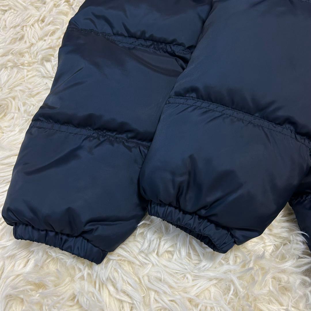 未使用級NIKE ナイキ ロングダウンコート ベンチコート S ネイビー　刺繍