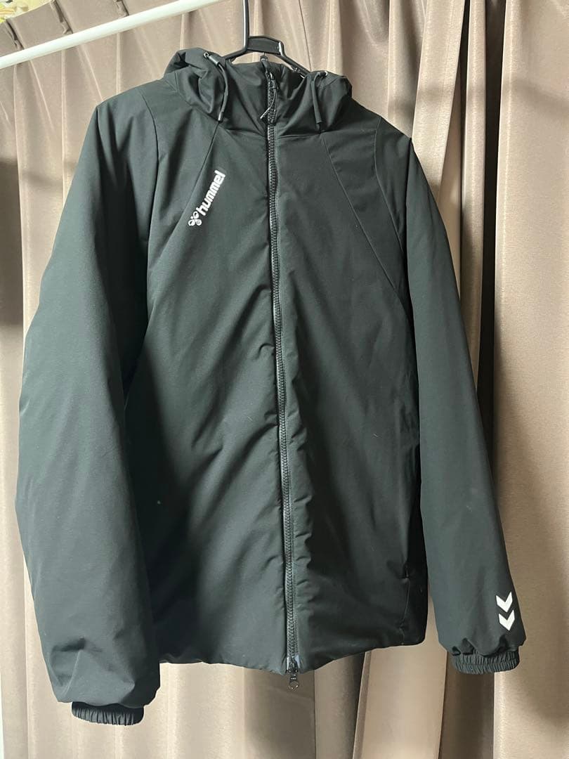 hummel ブラック ベンチコート フード付き