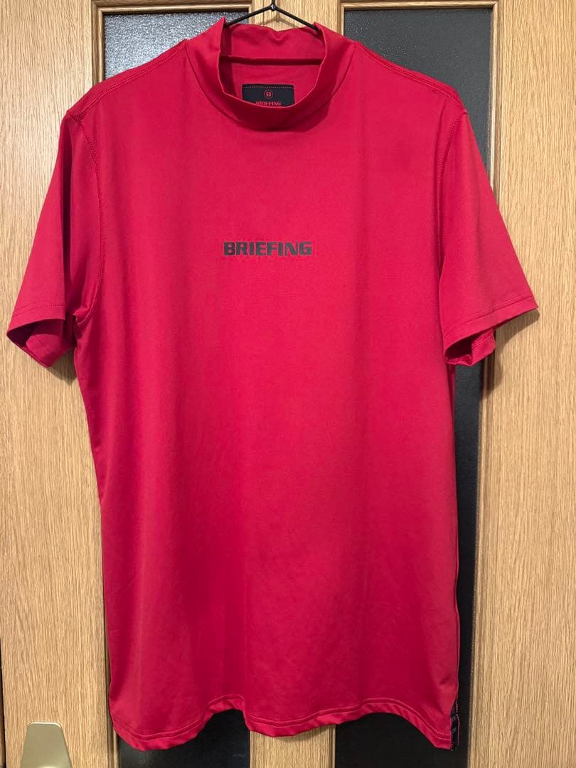 BRIEFING 赤　ハイネック半袖シャツ