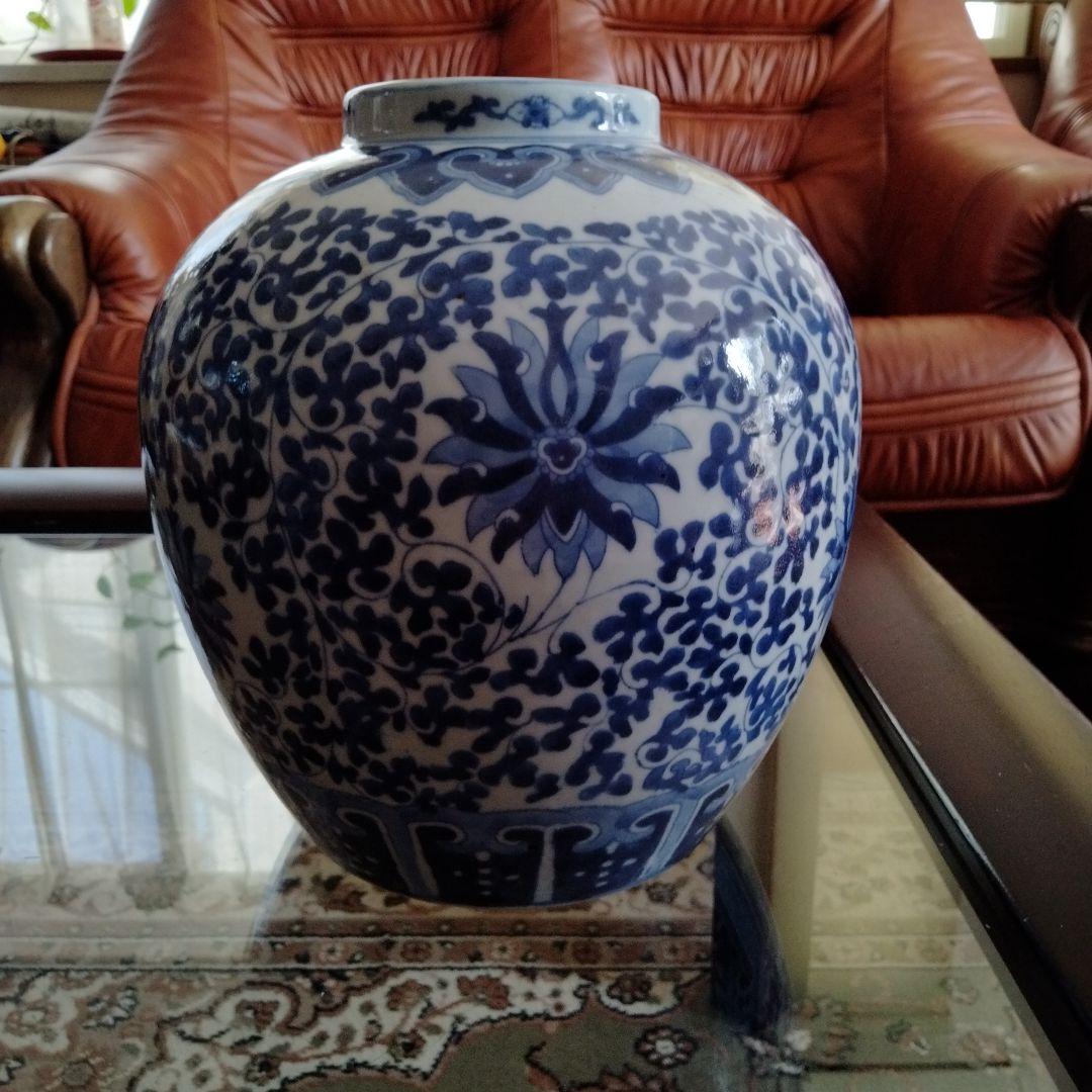 中国骨董旧家蔵七十年前旧蔵【染付青花大壺】中国江西景徳鎮输出名瓷日本输入在銘あり