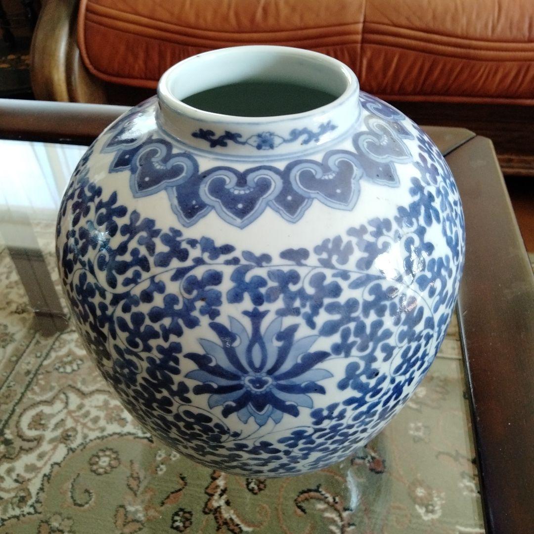 中国骨董旧家蔵七十年前旧蔵【染付青花大壺】中国江西景徳鎮输出名瓷日本输入在銘あり